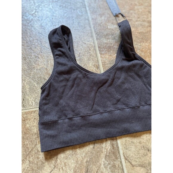 Skims Stretch Rib Scoop Neck Bralette Soot Size S/M - Picture 6 of 9